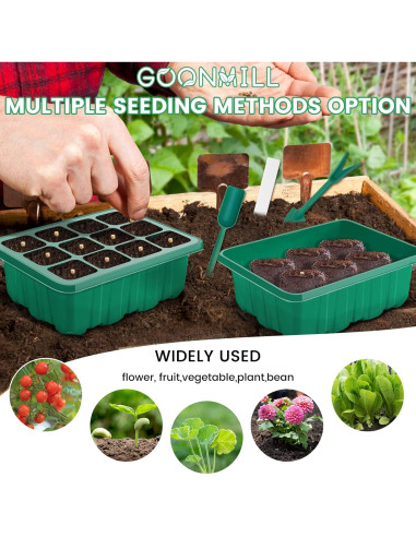 Bandeja de Germinación GOONMILL con Luz y 12 Celdas