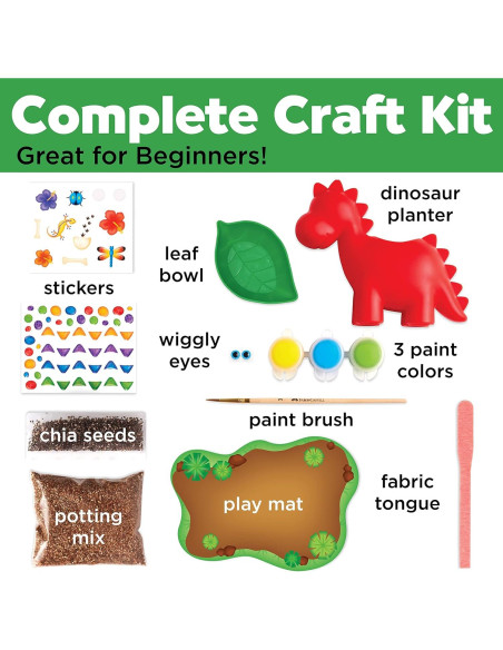 Kit Jardín Dinosaurio Creatividad para Niños Auto-Riego 6-8 Años