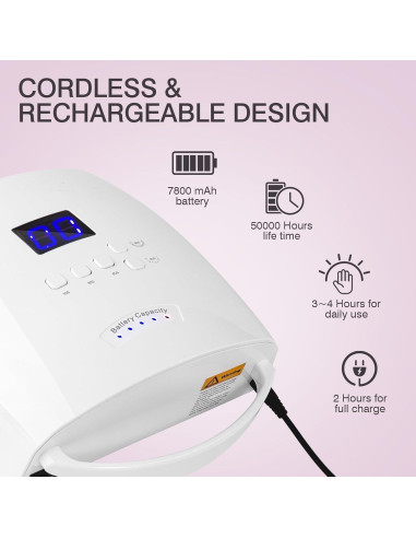 Lámpara de Uñas UV LED Inalámbrica NailFace 66W Recargable