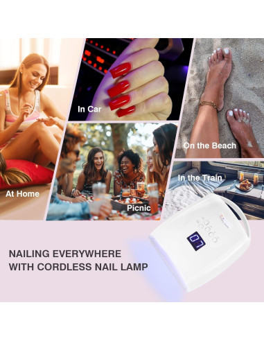 Lámpara de Uñas UV LED Inalámbrica NailFace 66W Recargable