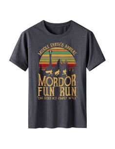 Camiseta LONTSE para hombres Mordor Diversión Gris Mediano
