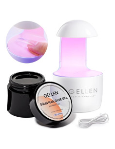 Kit de Gel de Pegamento para Uñas Gellen 8g + Lámpara LED UV 8W