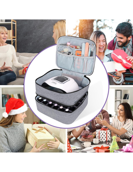 Organizador de Esmalte de Uñas ALSLEA 30 Botellas Gris