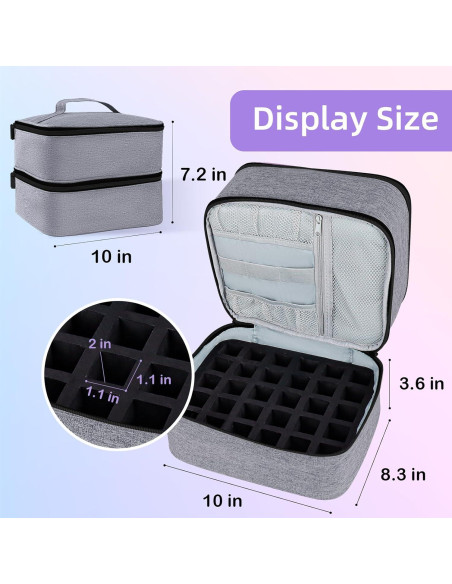 Organizador de Esmalte de Uñas ALSLEA 30 Botellas Gris