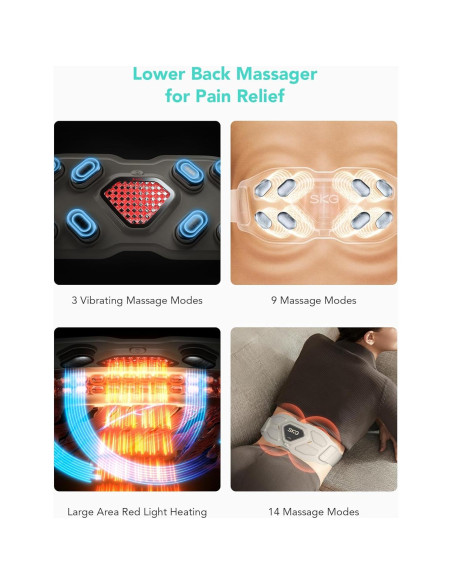 Masajeador de Espalda Inferior SKG W9 PRO Inalámbrico Calefactor