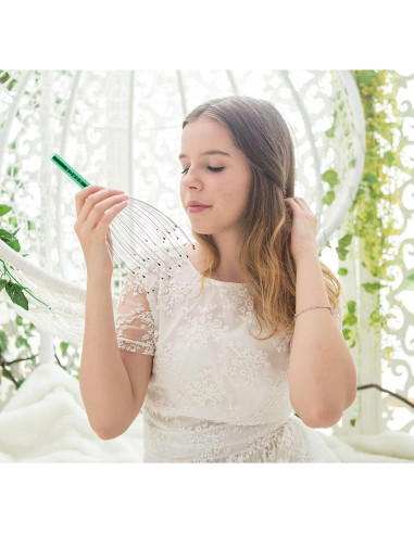 Rascador de Cabeza USAGA 28 Dedos Masajeador Verde