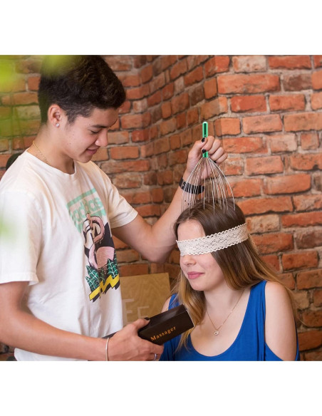 Rascador de Cabeza USAGA 28 Dedos Masajeador Verde