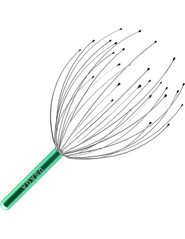 Rascador de Cabeza USAGA 28 Dedos Masajeador Verde