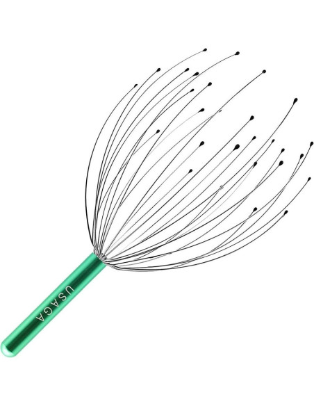 Rascador de Cabeza USAGA 28 Dedos Masajeador Verde