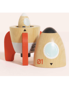 Cohete Espacial de Madera Le Toy Van Duo 16x9.5 cm 2
