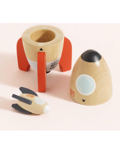 Cohete Espacial de Madera Le Toy Van Duo 16x9.5 cm