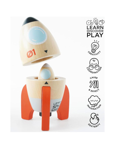Cohete Espacial de Madera Le Toy Van Duo 16x9.5 cm