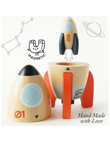 Cohete Espacial de Madera Le Toy Van Duo 16x9.5 cm