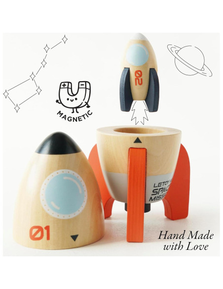 Cohete Espacial de Madera Le Toy Van Duo 16x9.5 cm