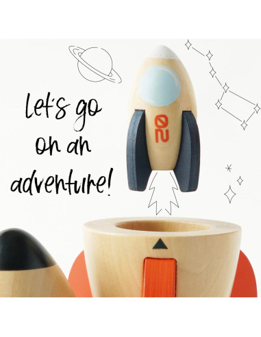 Cohete Espacial de Madera Le Toy Van Duo 16x9.5 cm