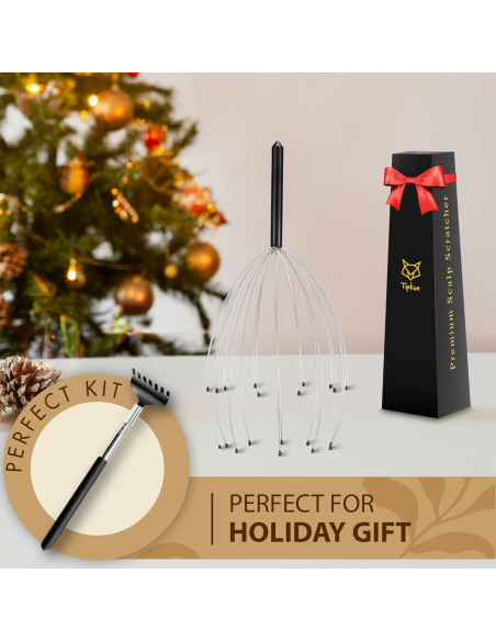 Masajeador de Cabeza TIPKON 20 Dedos Negro 2 Paquete