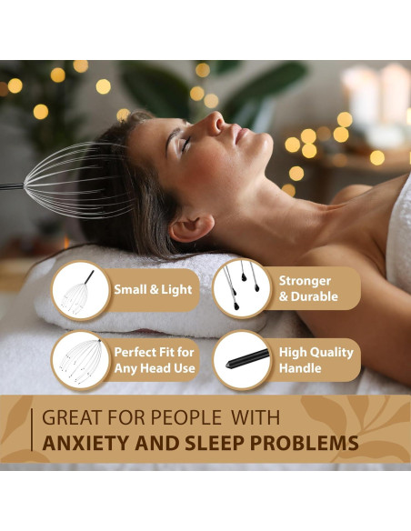 Masajeador de Cabeza TIPKON 20 Dedos Negro 2 Paquete