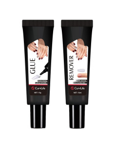 Kit de Uñas Postizas Curvlife con Pegamento Rápido 10g y Quitaesmalte 10ml