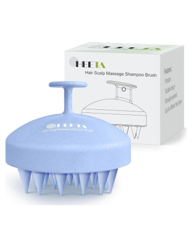 HEETA Cepillo Masaje Cuero Cabelludo Azul Cerdas Suaves