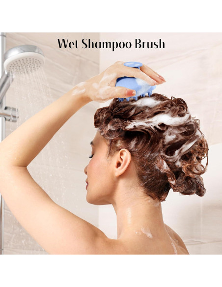 HEETA Cepillo Masaje Cuero Cabelludo Azul Cerdas Suaves