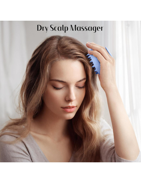 HEETA Cepillo Masaje Cuero Cabelludo Azul Cerdas Suaves
