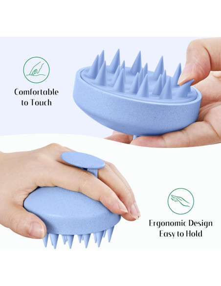 HEETA Cepillo Masaje Cuero Cabelludo Azul Cerdas Suaves