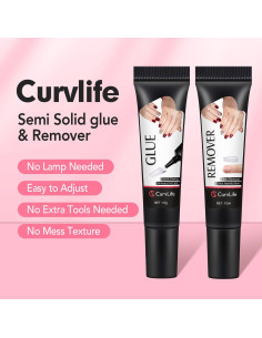 Kit de Uñas Postizas Curvlife con Pegamento Rápido 10g y Quitaesmalte 10ml 2