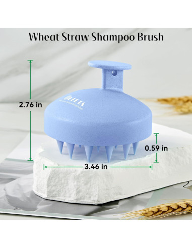 HEETA Cepillo Masaje Cuero Cabelludo Azul Cerdas Suaves
