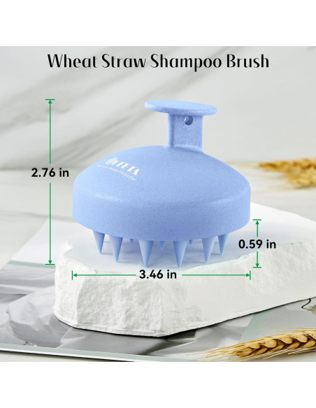 HEETA Cepillo Masaje Cuero Cabelludo Azul Cerdas Suaves