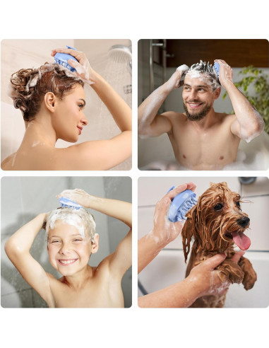 HEETA Cepillo Masaje Cuero Cabelludo Azul Cerdas Suaves