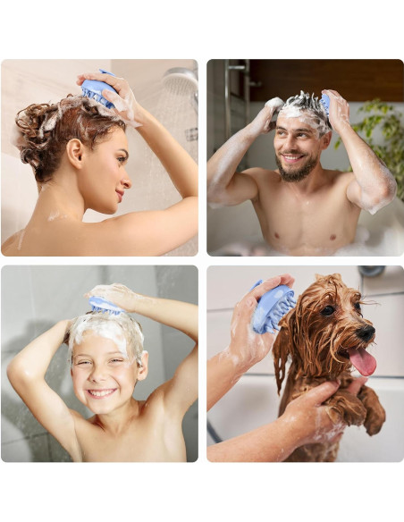 HEETA Cepillo Masaje Cuero Cabelludo Azul Cerdas Suaves