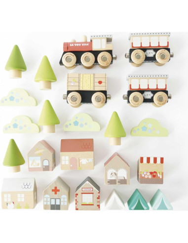 Juego de tren de madera Le Toy Van TV702 con pista en 8