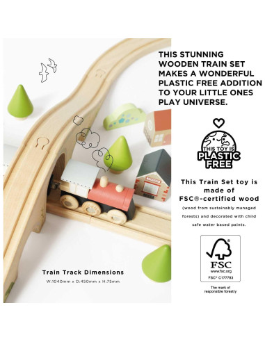 Juego de tren de madera Le Toy Van TV702 con pista en 8