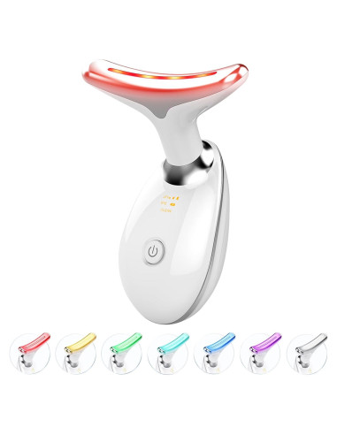 Masajeador Facial LED 7 Colores Blanco - Cuidado Piel