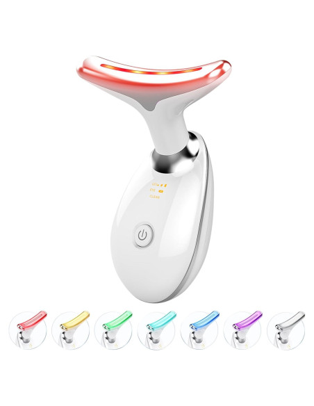 Masajeador Facial LED 7 Colores Blanco - Cuidado Piel
