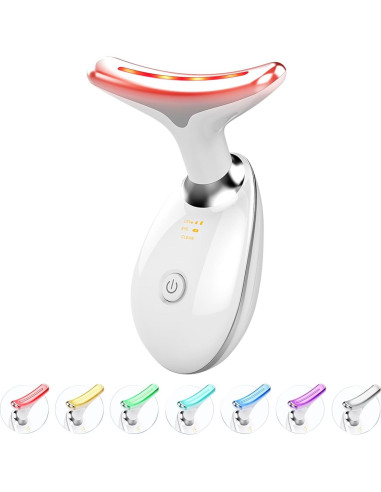 Masajeador Facial LED 7 Colores Blanco - Cuidado Piel