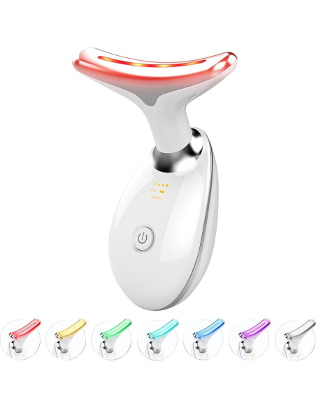 Masajeador Facial LED 7 Colores Blanco - Cuidado Piel