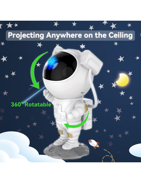 Proyector de Estrellas LEANJU Astronauta con Control Remoto