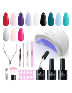 Kit de Esmalte de Uñas en Gel SUNUV con Luz UV 12 Colores
