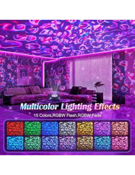 Proyector Galáctico COOLNIGHT con 15 Ruidos Blancos y Bluetooth