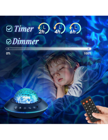 Proyector Galáctico COOLNIGHT con 15 Ruidos Blancos y Bluetooth