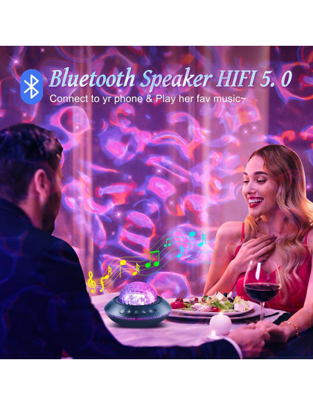 Proyector Galáctico COOLNIGHT con 15 Ruidos Blancos y Bluetooth