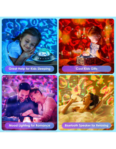 Proyector Galáctico COOLNIGHT con 15 Ruidos Blancos y Bluetooth