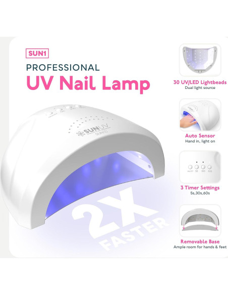 Kit de Esmalte de Uñas en Gel SUNUV con Luz UV 12 Colores