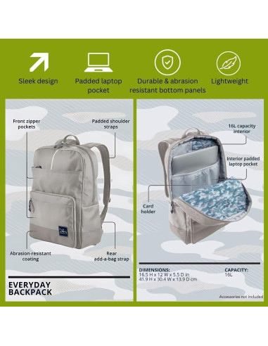 Mochila Simple Skyway 19L Kohala Negro, 100% rPET