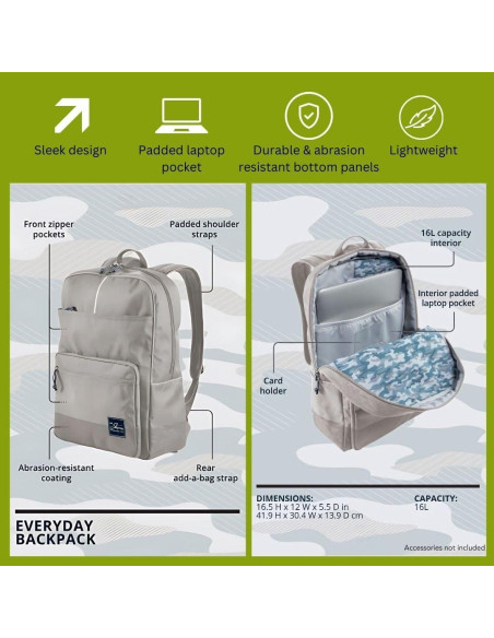 Mochila Simple Skyway 19L Kohala Negro, 100% rPET