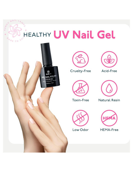 Kit de Esmalte de Uñas en Gel SUNUV con Luz UV 12 Colores