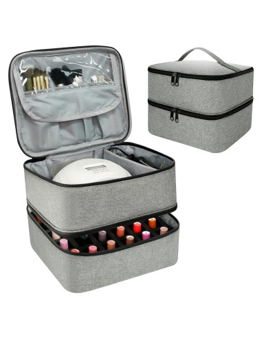 Bolsa Organizadora de Esmalte de Uñas LIVEBAY - 30 Botellas, Gris