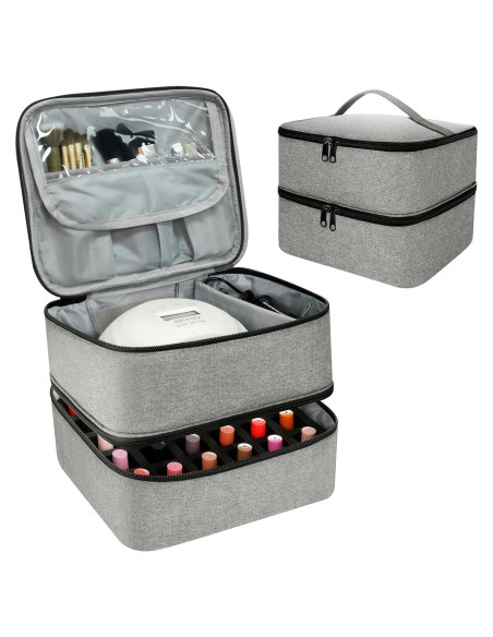 Bolsa Organizadora de Esmalte de Uñas LIVEBAY - 30 Botellas, Gris