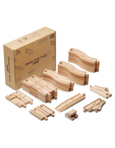 SainSmart Jr. Set de Pista de Tren de Madera 52 Piezas 3+